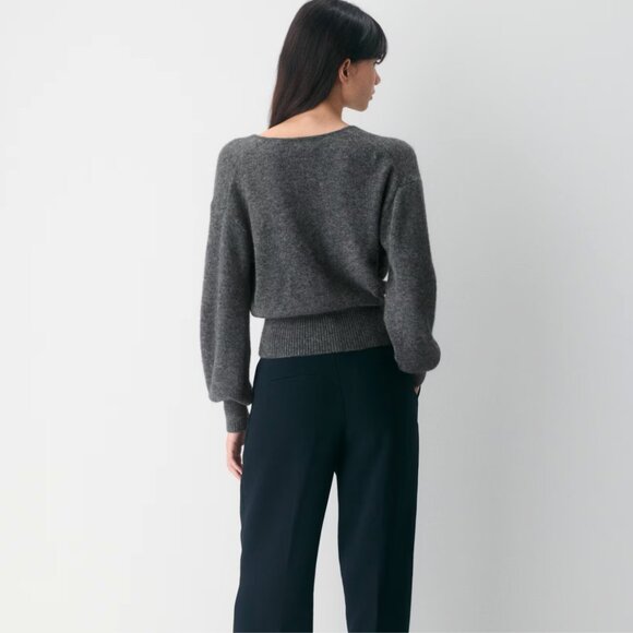 NWT Aritzia Wilfred SoftSpoke Dear Sweater in Heather Charcoal Grey - Picture 13 of 14